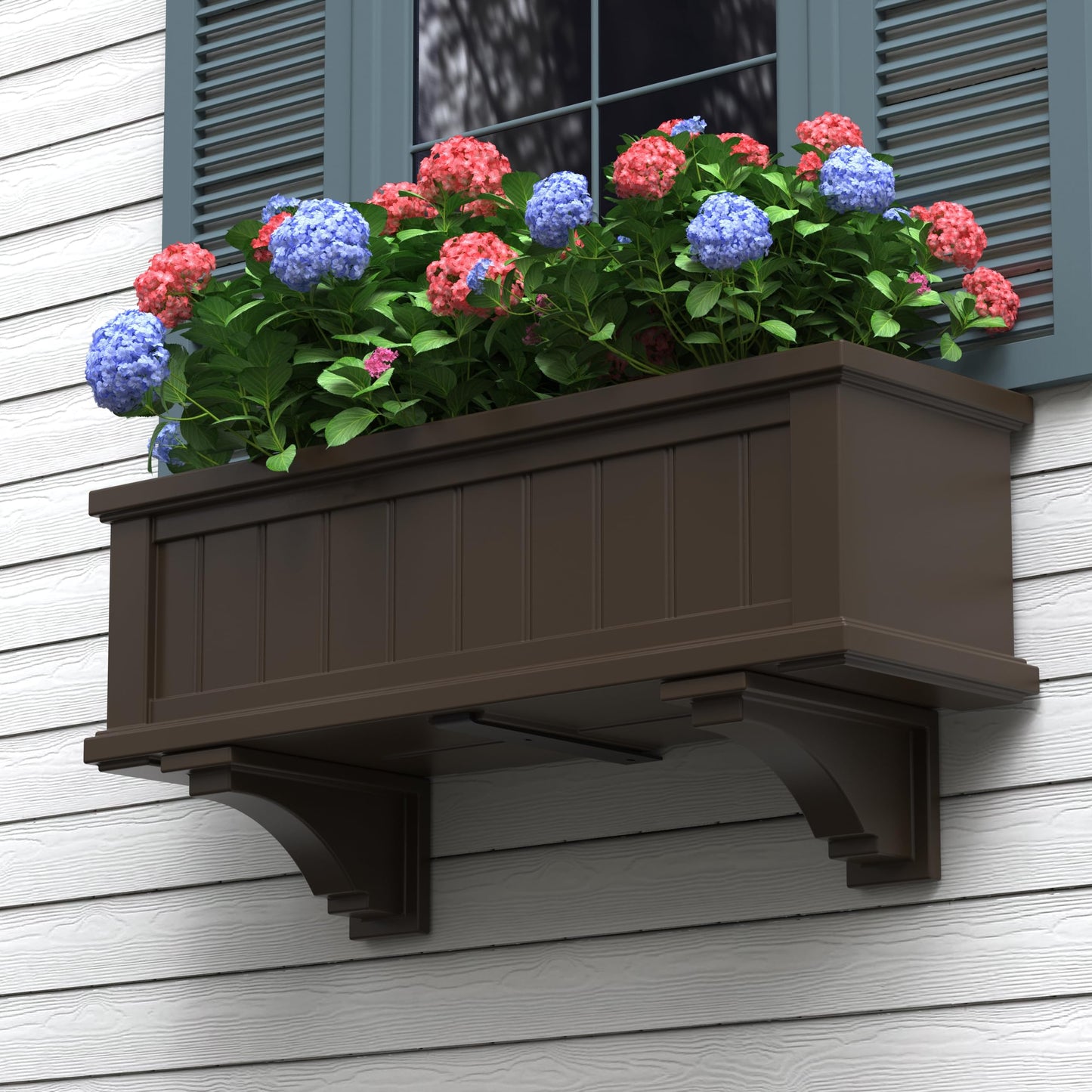 Mayne Fairfield Decorative Brackets (2-Pack) Compatible with Mayne Fairfield & Cape Cod Window Boxes Only – Classic Outdoor Accent for Window Box Support - Espresso