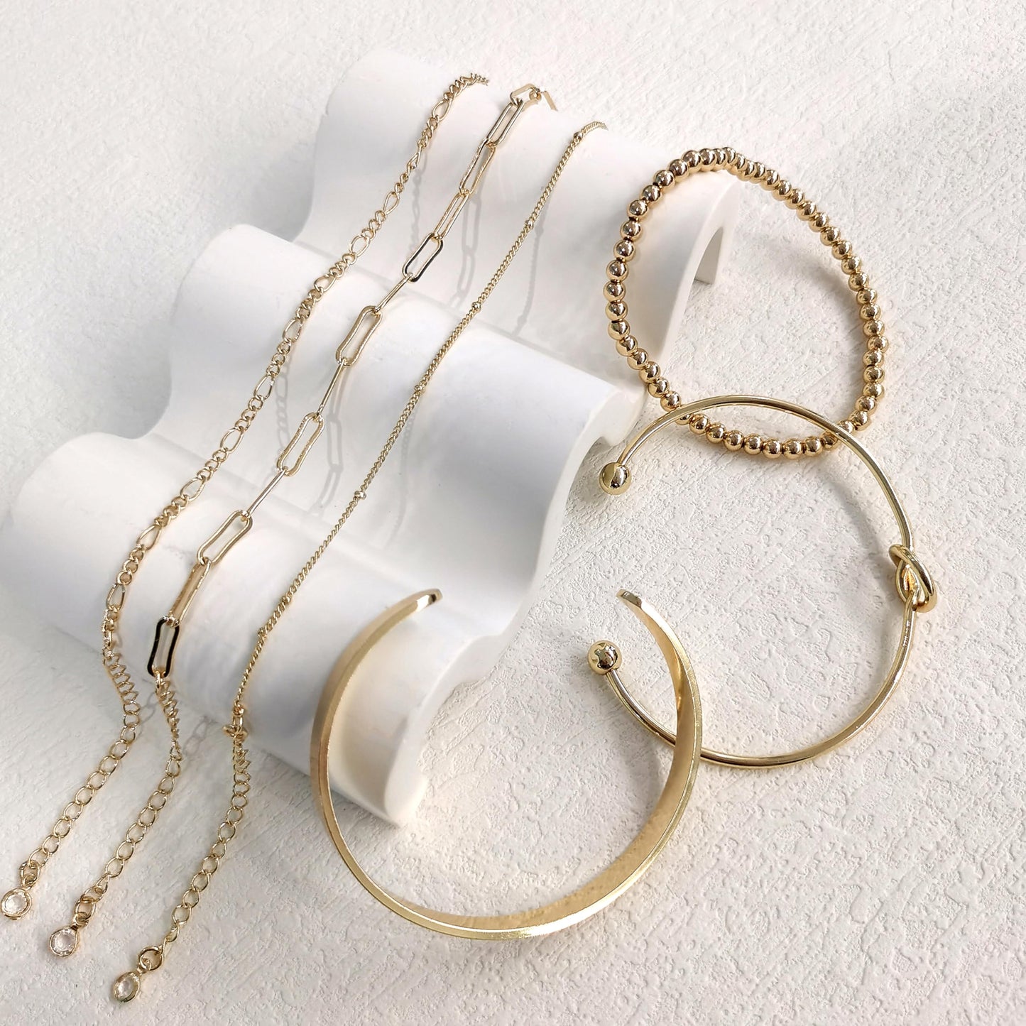 HERIER Gold Bangle Bracelets Stack for Women 14K Gold Plated Cuff Bracelet Set Jewelry for Women Trendy