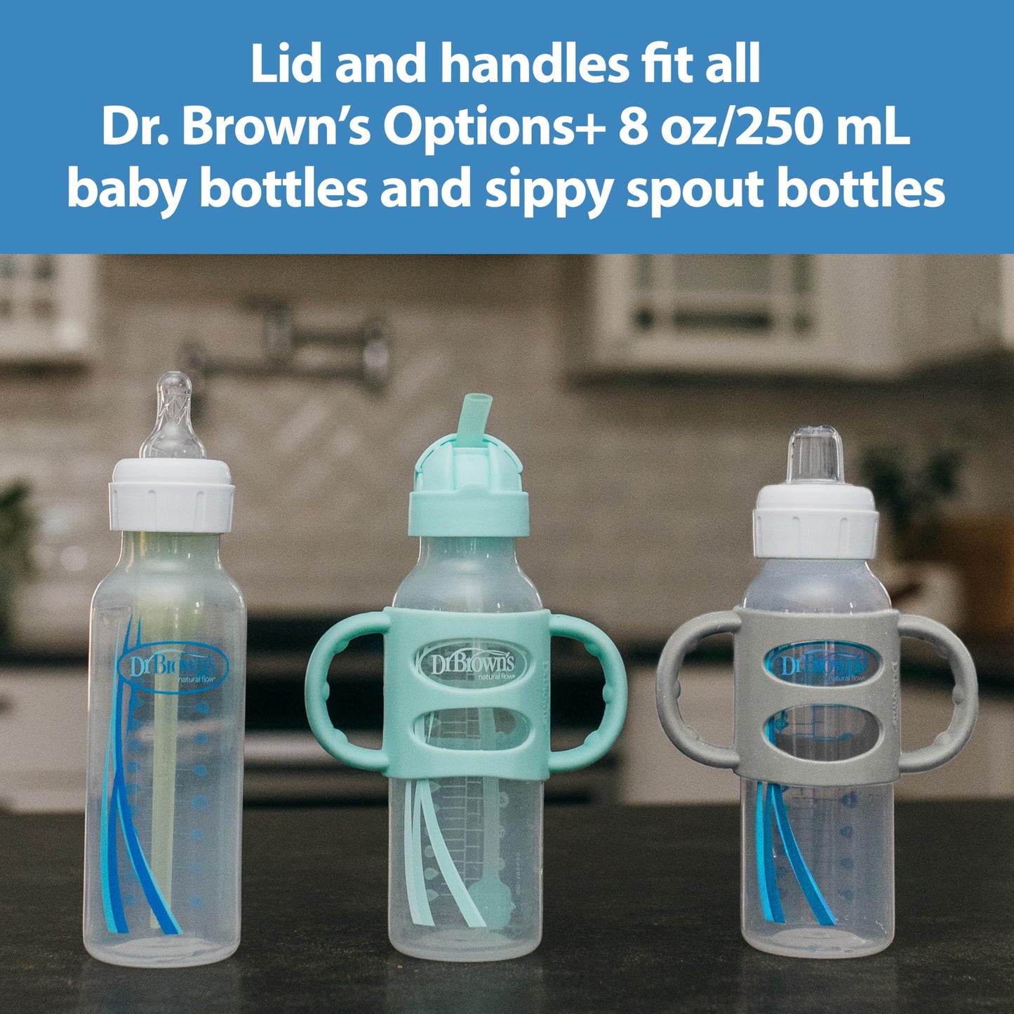 Dr. Brown's Anti-Colic Options+ Narrow Bottle Gift Set with Sippy Straw Bottle, HappyPaci Silicone Pacifiers, Storage/Travel Caps, and Bottle Brush, Pink