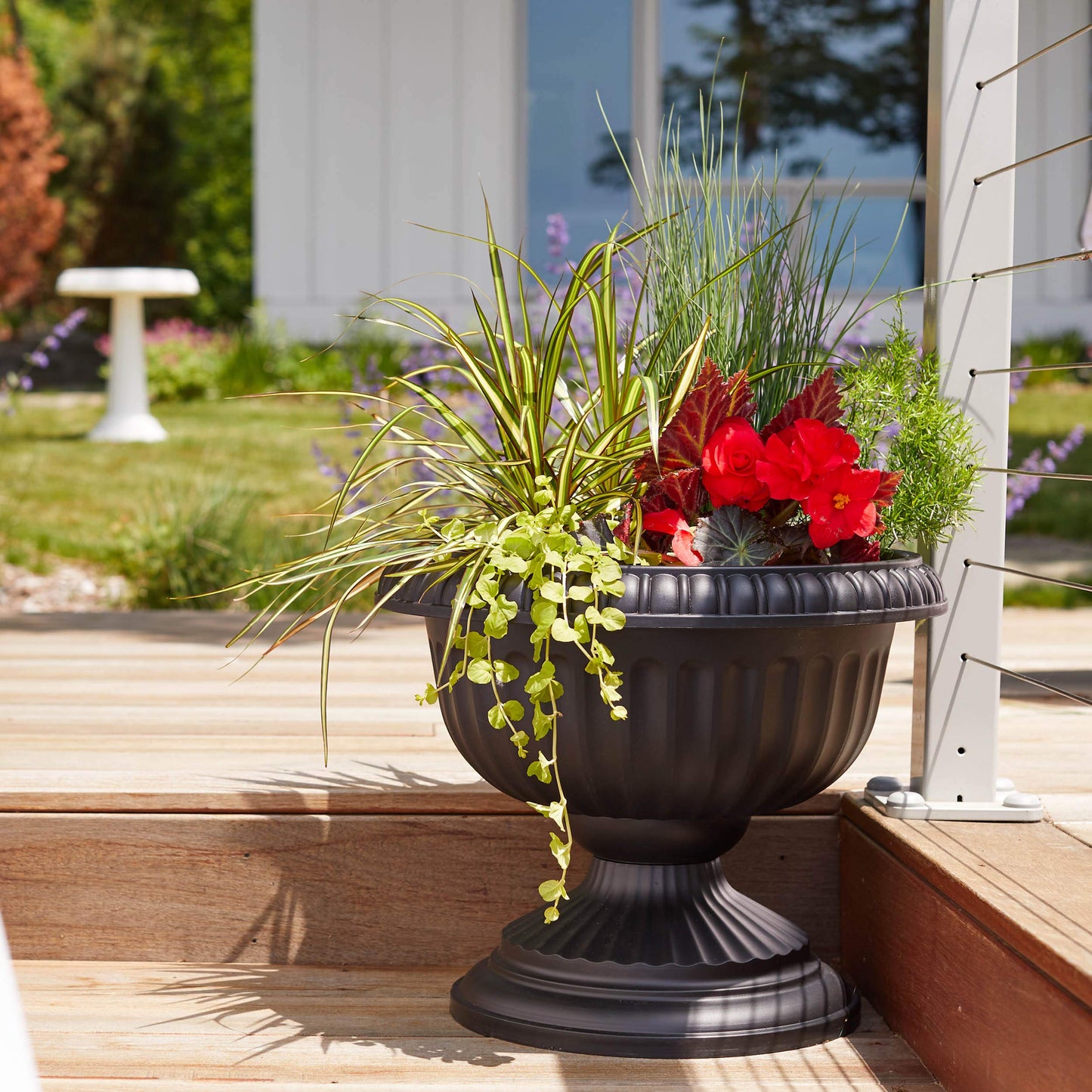 Bloem GU18-00 Grecian Urn Planter, 18", Black