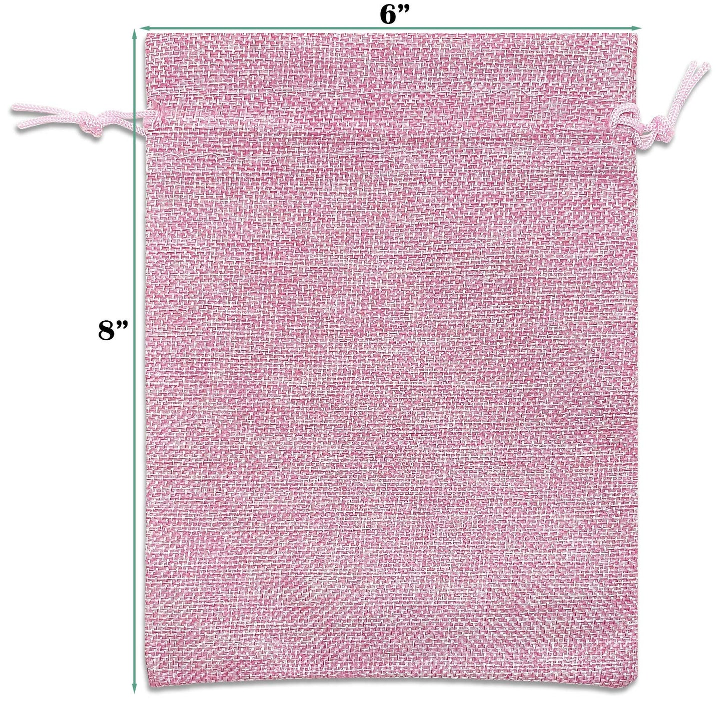 12-Pack 5.5x7.75 Natural Burlap Gift Bags w. Drawstring (Hot Pink, Medium) for Party Favors, Presents or DIY Craft by TheDisplayGuys