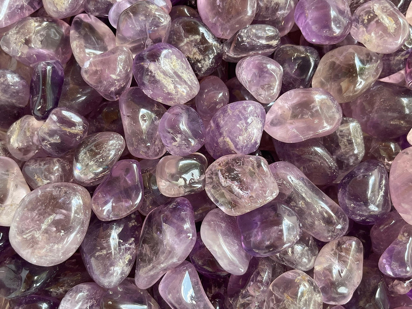 GAF TREASURES 5 Pcs Amethyst Tumbled Stones, Polished Natural Amethyst Gemstone, Amethyst Healing Crystals (Amethyst)