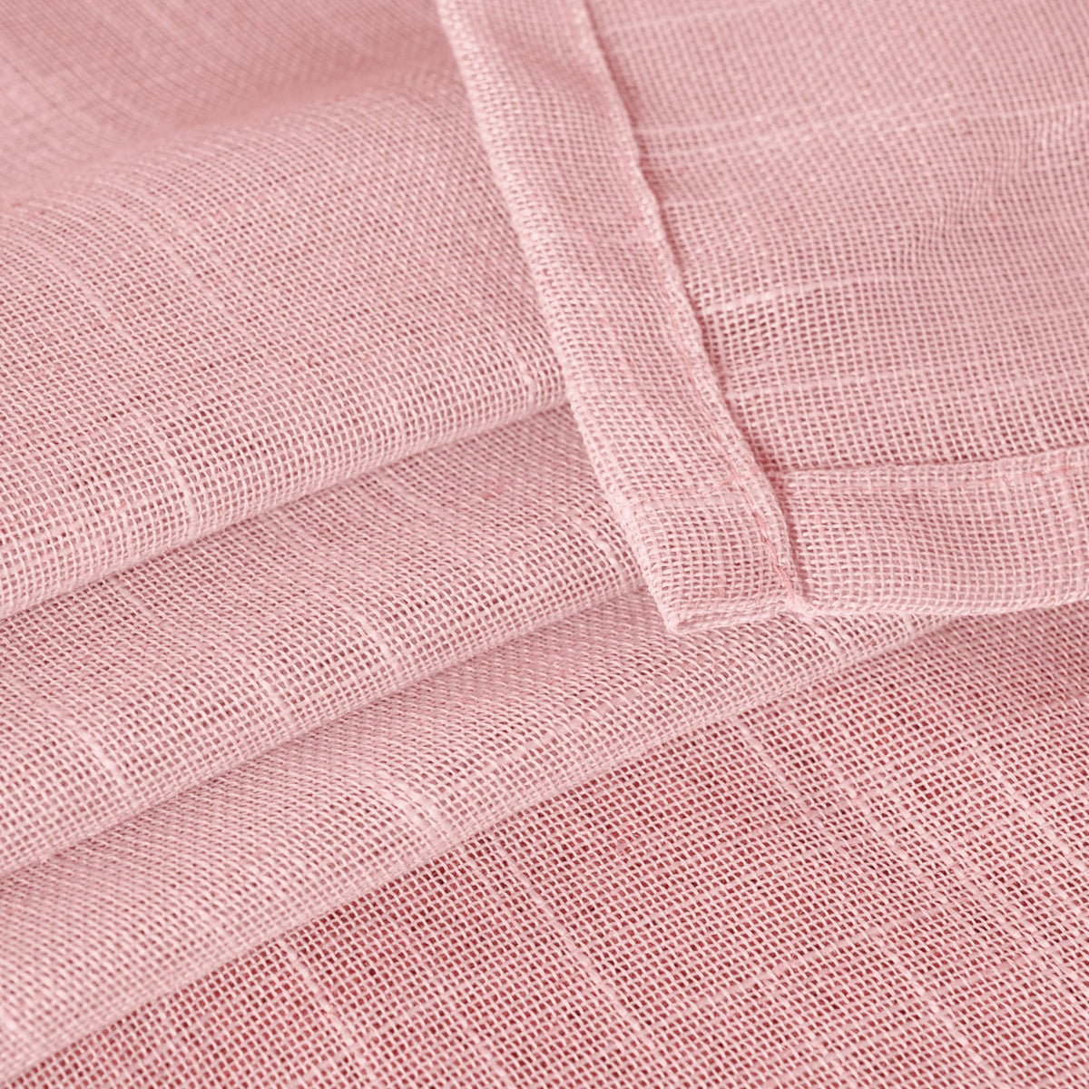 Light Pink Linen Kitchen Curtains 40 Inches Long (2 Count)