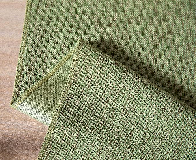 ZeeMart Green Table Runners 36 Inches Long, Burlap Linen Style Rustic Farmhouse Table Runner, Small Short Boho Coffee Table Runner, 13x36 Inches, Grass Green