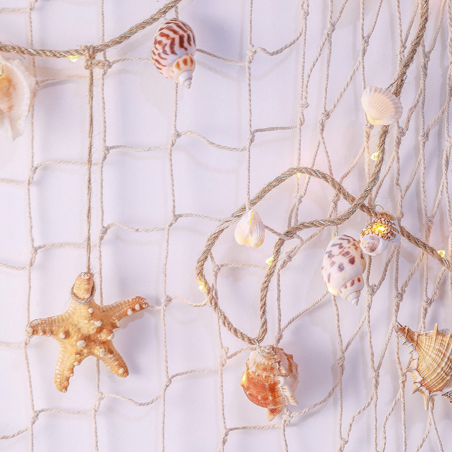 MIYA LIFE Seashell Garland Ocean Light for Beach Decor 7.2FT 39LED Battery Operated Coastal Garland Magic Conch Shell Beach Decorations for Home Coconut Girl Room Decor