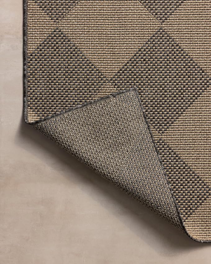 Loloi Chris Loves Julia Providence Collection PRC-04 Graphite/Sand 5' x 7'-7", .12" Pile Height, Indoor/Outdoor Area Rug