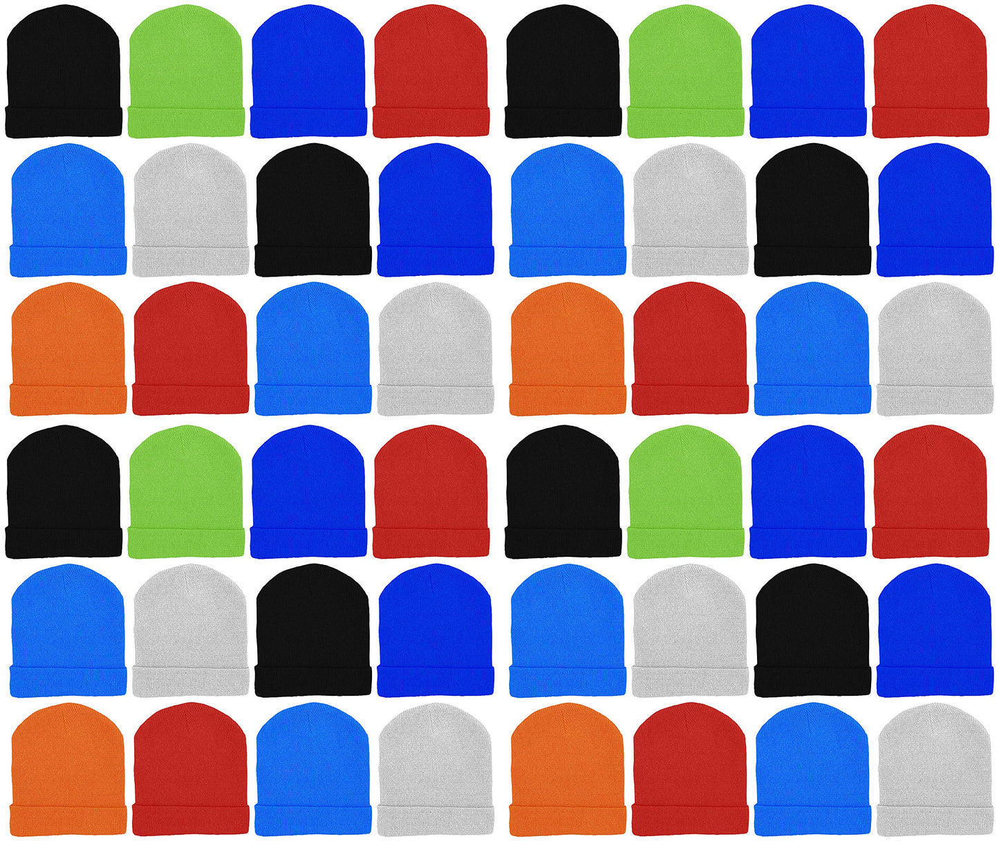 48 Pack Kids Winter Beanies, Warm Cold Weather Hats for Boys Girls Children, School Outdoors, Bulk