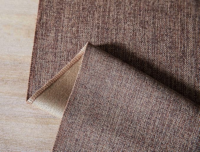 ZeeMart Brown Table Runners 72 Inches Long, Burlap Linen Style Rustic Farmhouse Table Runner, Boho Woven Dining Table Runner, 13x72 Inches, Brown