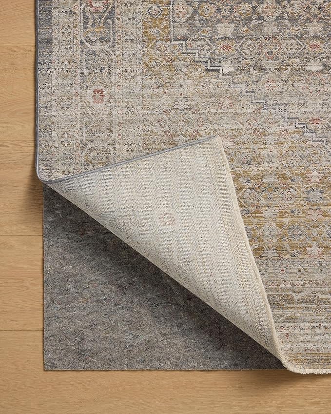 Loloi Chris Loves Julia Ida Collection IDA-02 Stone/Gold 7'-10" x 10', .19" Pile Height, Area Rug