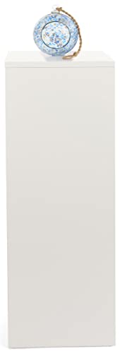 Displays2go, Rectangular Retail Store Pedestal, Laminated Particle Board & Melamine Construction – White Finish (WDCUBEWHT3) - color: White, size: 36"H