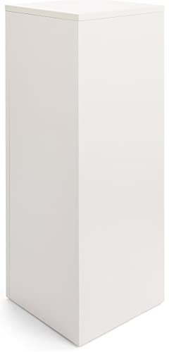 Displays2go, Rectangular Retail Store Pedestal, Laminated Particle Board & Melamine Construction – White Finish (WDCUBEWHT3) - color: White, size: 36"H