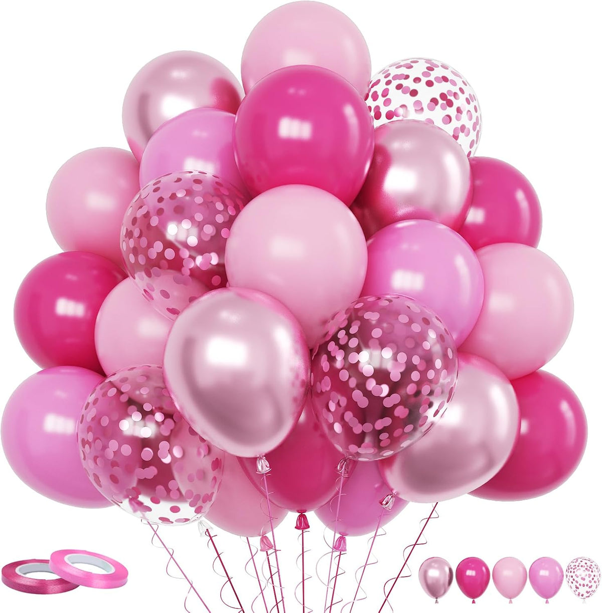 Pastel Pink Confetti Birthday Balloon Kit