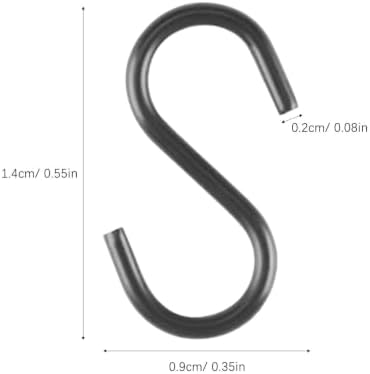 POPETPOP 100pcs Mini S Shape Iron Hooks 1 2 Inch Black for Craft Ornament