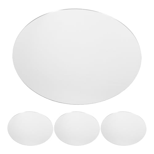 4pcs Acrylic Mirror Round Candle Plate (Silver) - 9.84 Inch Product Photography Prop Background Reflective Display Sheet for Wedding Centerpieces Decor - color: Silver