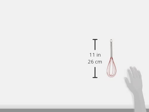 Cuisipro 10-Inch Silicone Flat Whisk, Red