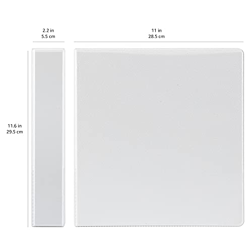 Amazon Basics 3 Ring Binders, 1.5 Inch D-Ring Organizer for School, Home Office, White, 4 Pack
