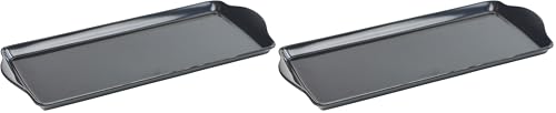 Reston Lloyd Calypso Basics Tidbit Tray, Grey (Pack of 2) - color: Charcoal, size: 14.7" x 6.5" x 0.8" (Pack of 2)