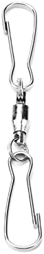 10 Pack Swivel Hook Stainless Steel 360 Rotating Wind Spinner Hooks Dual Clamp Holder for Bird Feeders Wind Chimes Spiral Ornaments Party Hanging Decor (Small Size 3.8x4.8cm)