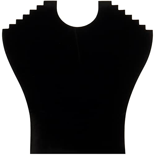 MOUYAT 10 Pack Black Necklace Display, 9.6 x 9.2 Inch Velvet Necklace Display Holder with Reinforced Bracket, Necklace Display Stands For Selling, Jewelry Organization