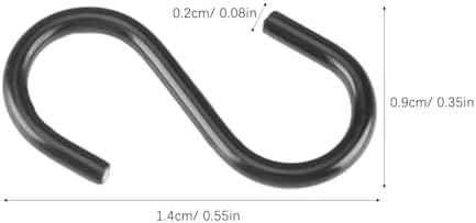 NUOBESTY 100pcs Black Metal S Hooks 1/2 Inch Mini Hanging Clips Small S Shape Hanger Christmas Tree Decoration Hooks for Plants Craft Ornament Key Tags