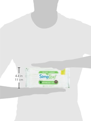 Simpleaf Flushable Wet Wipes Aloe Vera | Plastic Free, Paraben & Alcohol Free | Hypoallergenic & Safe for Sensitive Skin | Soothing Aloe Formula | Adult Toilet Wipes (3 x 50 Counts Pack) 150 Counts
