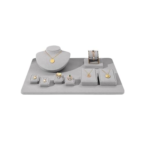 Jewelry Display Stand, Microfiber Jewelry Rack Necklace Ring Watch Counter Display Rack Light Luxury Jewelry Display Props