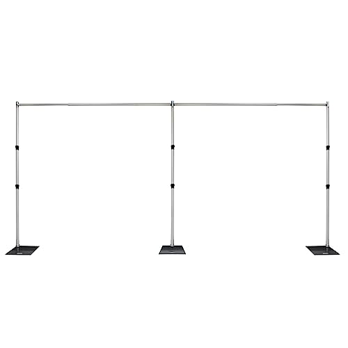 Pipe and Drape Backdrop Photobooth Wedding Party Convention Tradeshow Kit Framework ONLY (10x20ADJ (14"x16" Base) Upgraded Version - size: 10x20ADJ (14"x16" BASE)