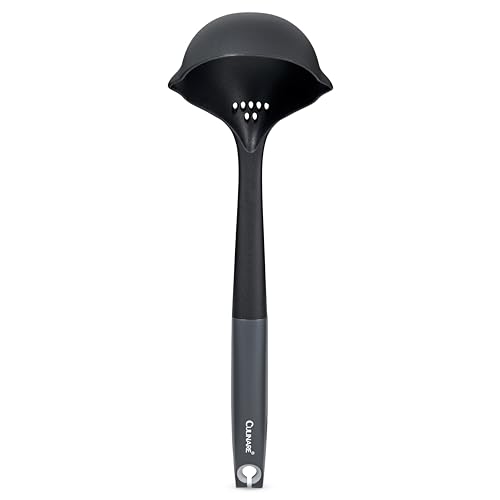 Culinare Soup Ladle with Dual Pouring Spouts & Herb Stripper – Heat-Resistant, Non-Stick Safe Serving Spoon for Soups, Stews & Sauces – Ergonomic Handle, Dishwasher Safe, Easy Storage