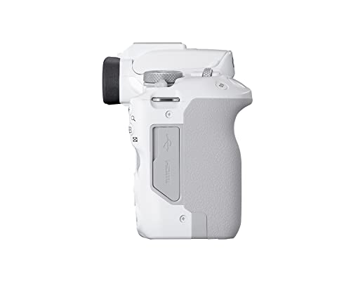 Canon EOS R50 Mirrorless Vlogging Camera (Body Only/White), RF Mount, 24.2 MP, 4K Video, DIGIC X Image Processor, Subject Detection & Tracking, Compact, Smartphone Connection, Content Creator - color: White, style: EOS R50 Body Only