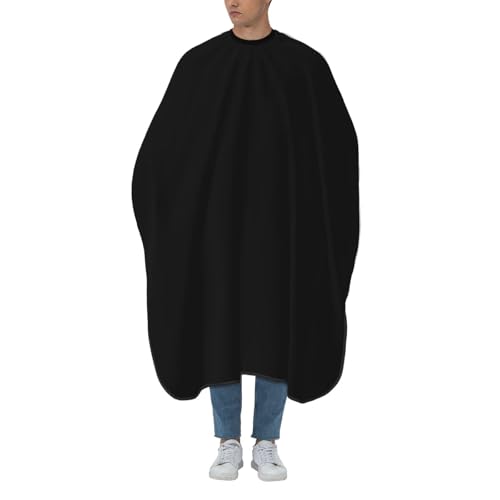 Custom Barber Cape Unisex Salon Hair Cutting Capes Add Your Image Logo Haircut Kit Personalized Stylist Tool - color: Plain Black