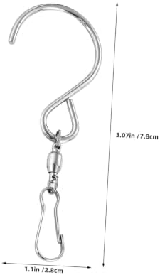12pcs Stainless Steel Swivel S Hooks Rotation for Indoor Outdoor Garden Hanging Hooks Weather-Resistant Bird Feeder Hanger Clips for Wind Chimes Plant Baskets Spinner Ornaments