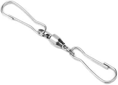 10 Pack Swivel Hook Stainless Steel 360 Rotating Wind Spinner Hooks Dual Clamp Holder for Bird Feeders Wind Chimes Spiral Ornaments Party Hanging Decor (Small Size 3.8x4.8cm)