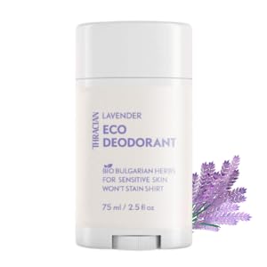Thracian™ Bio Lavender Eco Deodorant with Zinc Oxide, for Sensitive Skin, Aluminum Free, Baking Soda Free, Alcohol Free, No Added Fragrance, 2.5 Fl Oz (Pack of 2)