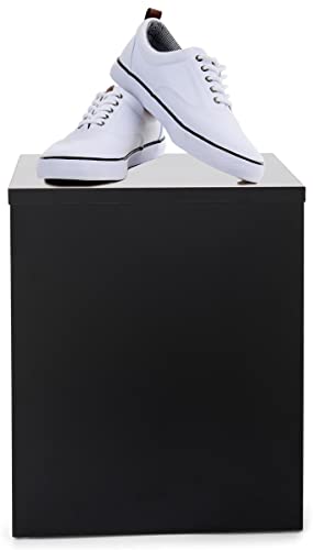 Displays2go Black Retail Display Pedestal with Collapsible Design – Black (WDCUBEBLK1) - color: Black, size: 16"H