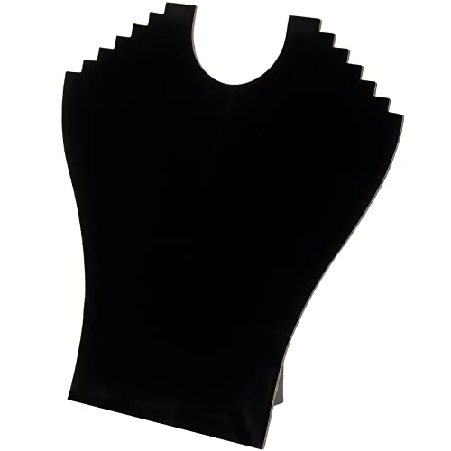 MOUYAT 10 Pack Black Necklace Display, 9.6 x 9.2 Inch Velvet Necklace Display Holder with Reinforced Bracket, Necklace Display Stands For Selling, Jewelry Organization