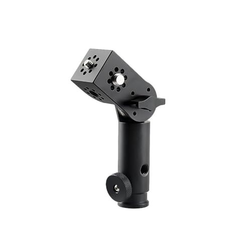 Alvins Multifunctional Tripod Mount Adapter with 3/8“ and 1/4” mounting Cube, 180 Adjustable, Suitable for Cameras, Monitors, Microphones and Video Wireless Transmission