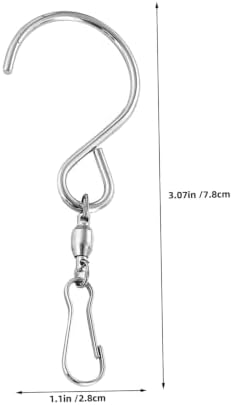 MAGICLULU 12pcs Degree Stainless Steel Swivel Plant Hanger Hooks with S Shape Design, Heavy Duty Zinc Alloy Clip for Outdoor Wind Chimes, Bird Feeders, and Suncatcher Ornaments, Wear