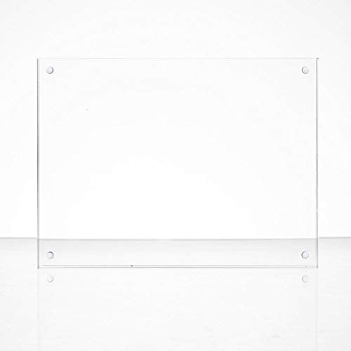 B&NN Acrylic Picture Frame Floating Look，3MM + 3MM Thickness Clear Photo Frame ，Desktop Frameless Display ，Self Standing (5x7) - size: 5" x 7"