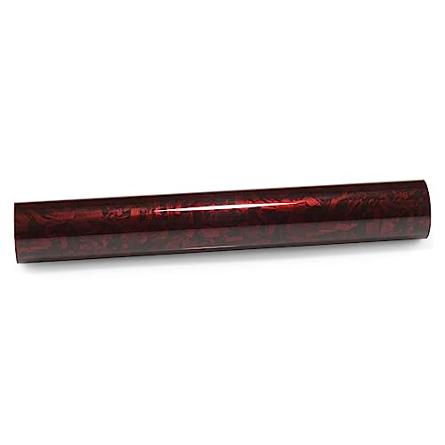 PET Marble Forged Carbon Fiber Textured Gloss Red Vinyl Wrap Auto Car Sticker Decal Film Sheet Bubble Free Air Release Technology with Tool Set 2FTx5FT - size: 2FT x 5FT