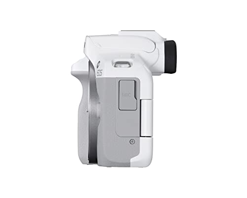 Canon EOS R50 Mirrorless Vlogging Camera (Body Only/White), RF Mount, 24.2 MP, 4K Video, DIGIC X Image Processor, Subject Detection & Tracking, Compact, Smartphone Connection, Content Creator - color: White, style: EOS R50 Body Only