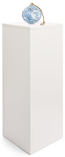 Displays2go, Rectangular Retail Store Pedestal, Laminated Particle Board & Melamine Construction – White Finish (WDCUBEWHT3) - color: White, size: 36"H