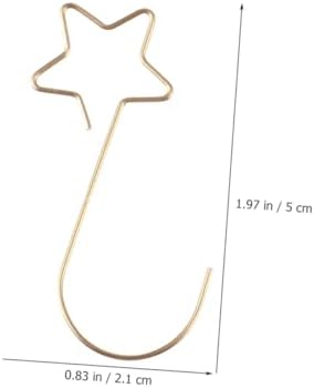 Christmas Ornament Hooks for Tree, 100pcs Gold Metal Star-Shaped Bauble Hangers, 1.0 * 50mm Xmas Decoration Hooks for Holiday Ornament Hanging, Suitable for Christmas Tree D??cor
