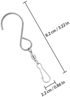 Garneck 10 Pieces Stainless Steel Hanging Hooks 360?? Rotating Swivel for Wind Chimes and Crystal Bells, Easy to Carry Silver Metal Hooks Suitable for Products and Ornaments