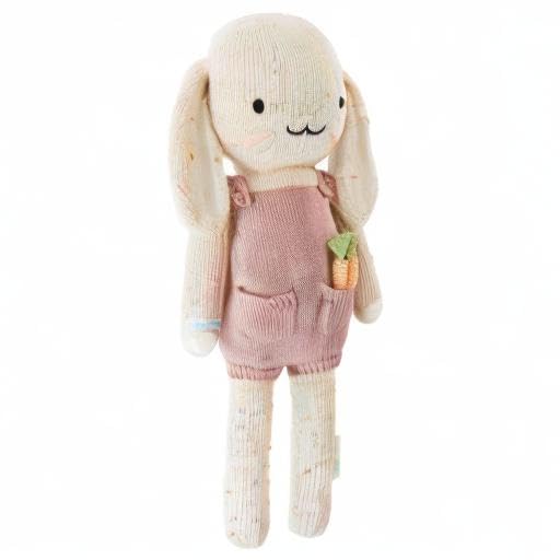 cuddle + kind Harper The Bunny Little 13" Hand-Knit Doll – 1 Doll = 10 Meals, Fair Trade, Heirloom Quality, Handcrafted in Peru, 100% Cotton Yarn