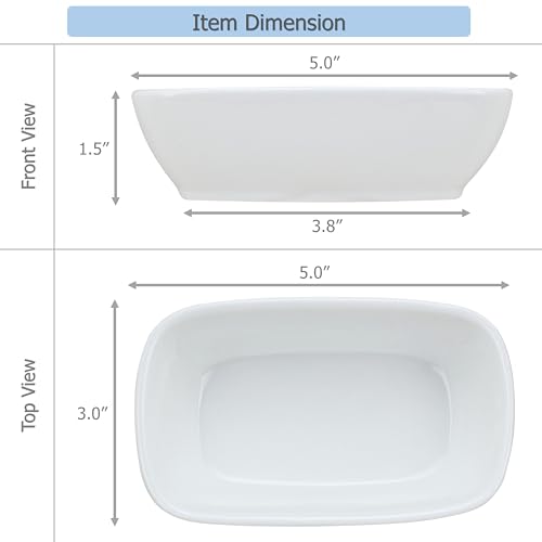EIKS 2 Pack Ceramic Side Dishes Appetizer Plates for Serving Snacks Candy Dessert Sauce Seasoning Nuts