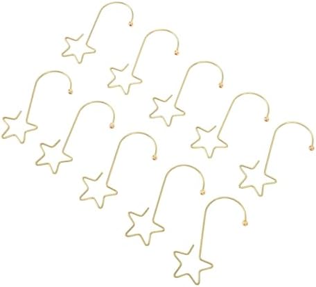 Star Shaped Christmas Tree Hooks, Stainless Steel Ornament Hangers for Christmas Tree Decoration, Easter & Halloween Party, 120pcs Durable Rust - Star Hooks (Gold)