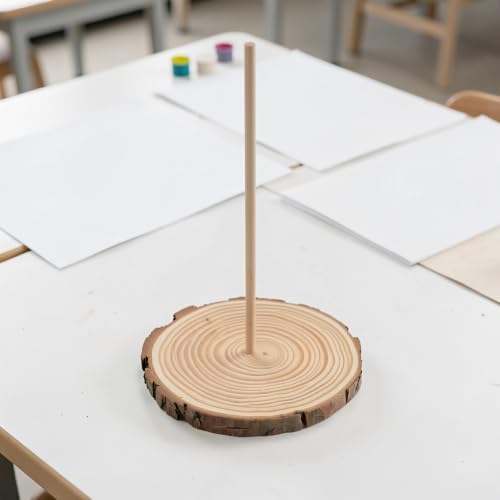 Ipetboom 5pcs Mini Christmas Tree Stand, Natural Wooden Base for DIY Tree