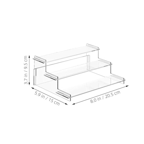 PRETYZOOM Acrylic Figure Display Stand 3-Tier Riser Organizer 9.05X5.90X3.74 Inch Multi-Layer Shelf for Collectibles Figurines Dolls and Perfume Storage