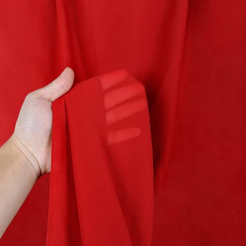 DUOBAO Chiffon Ceiling Drapes 20ft Red Wedding Backdrops Sheer Backdrop Curtains for Reception Wedding Ceremony Dark Red Sheer Arch Drapes Fabric Event Party Supplies 6 Panels 5×20ft - color: Red, size: 60"W x 240"L (Pack of 6)