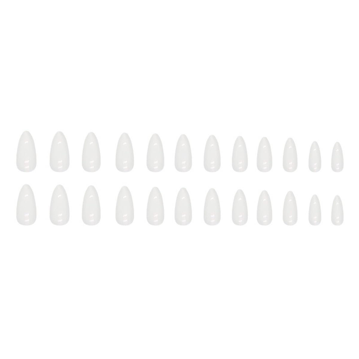 CTTHNBD Press on Nails Almond - Medium Fake Nails with Aurora Design - White Full Cover Stick on False Nails - for Women 24 Pcs